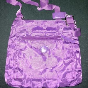 Nylon purple coach cross body